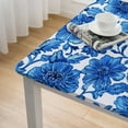 thumbnail image 4 of BANET Blue Floral Cocktail Square table cloth Spring Blue Flowers tablecloth for Spring Flower Wedding Holiday Bridal &amp; Tableware Party Supplies white, 4 of 7