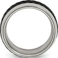 thumbnail image 2 of Titanium & Steel Black Ti Beveled Patterned 9mm Band, 2 of 5