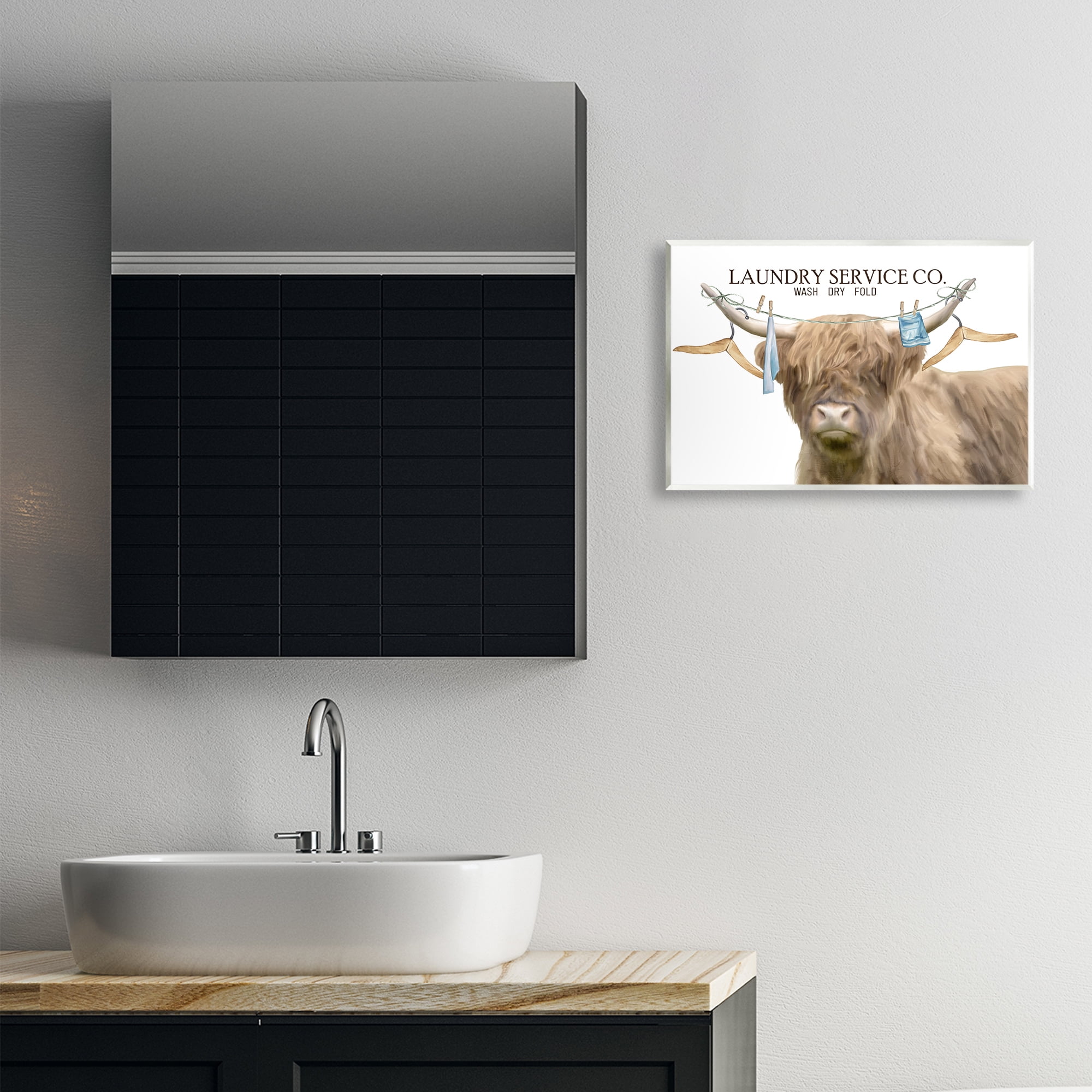 Laundry Service Cattle Wall Plaque Art, design by Kim Allen