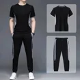 thumbnail image 3 of Conjuntos de pantalones Jogger Trajes deportivos Sudadera Chándal Sin logotipo Camiseta Hombre Ropa lisa para hombre Pantalones deportivos Top Ajuste regular Moda, 3 of 4