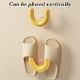 thumbnail image 3 of Yellow Slipper Holder Suction Cup Hook Wall Mounted Organizer For Bathroom And Entryway Non Perforated U-Shape Clamp Design For Sandals And Flip Flops Adhesive Storage Rack Includes 1Pc We, 3 of 7
