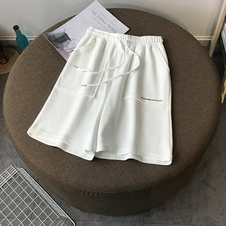 kpoplk Plus Size Shorts Womens Shorts for Summer Running Gym Casual Comfy Cotton Sweat Shorts for Workout(White XXL)