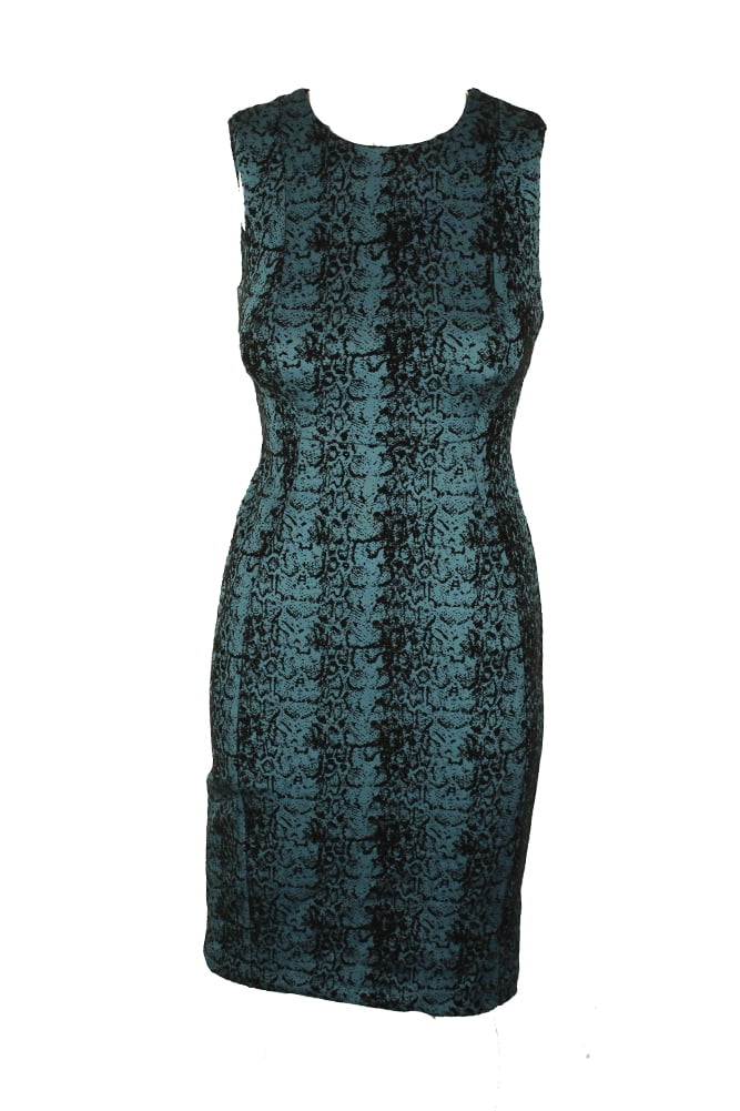 Calvin Klein - Calvin Klein Petite Teal Black Flocked Sheath Dress 2P - Walmart.com - Walmart.com