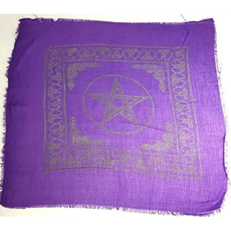 Celtic Cloths - Pentagram Altar Or Tarot Cloth, A black pentagram and celtic border boldly jump off of the purple background, instantly catching the eye. By New Age