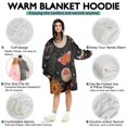 thumbnail image 5 of Wearable Oversized Blanket,Black Sun Moon Mushroom Pattern Wearable Blanket Hoodie for Adults,Cozy Hooded Blankets with Super Pockets,Super Warm Fuzzy Pullover for Women & Men, 5 of 6