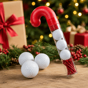 Candy Cane Golf Ball Gift Set – 3 Golf Balls & 10 Wooden Festive Tees