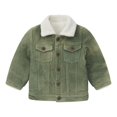 thumbnail image 2 of Abrigo Morubut de pana de invierno para niños pequeños con forro sherpa, color verde, 2 of 7