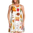 thumbnail image 1 of Bixox Robe Sans Manches Imprimée pour l'Action de Grâce pour Femmes avec Poches, Robe Décontractée Longueur Genou pour l'Été-3TG, 1 of 7