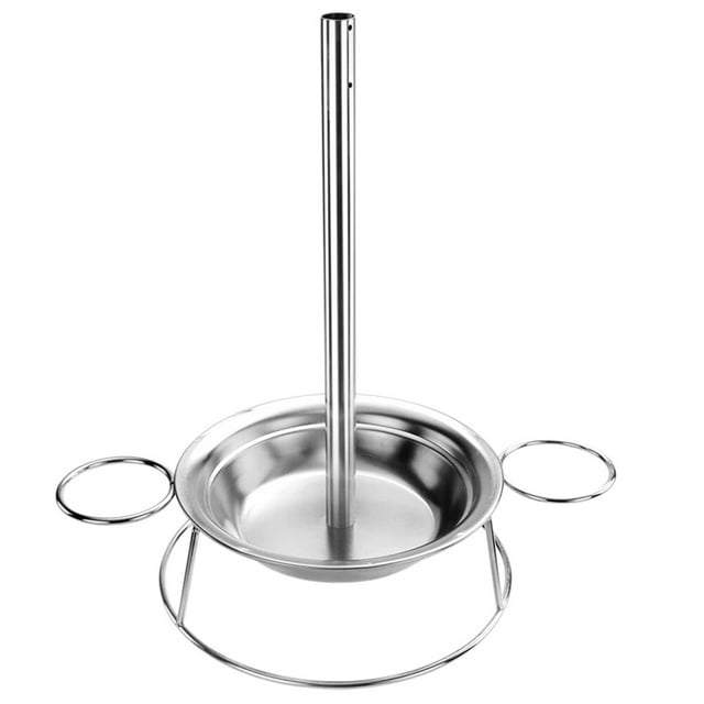 UPGRATOR Support à Poulet Grillé Argent en Acier Inoxydable Robuste pour Camping en Plein Air Lot de 1