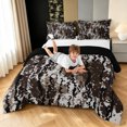 thumbnail image 3 of Manfei Rustic Camouflage Full Size Comforter Sets, Mid Century Camo Bedding Comforter Set, Charcoal Gray, Black Reversible, 3pcs, 1 Comforter and 2 Pillowcases, 3 of 7