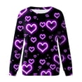 thumbnail image 4 of EHQJNJ Chandails en Molleton pour Femmes Design Graphique Imprimé Quotidien Saint-Valentin Col Rond Pull Décontracté Manches Longues Blouse Ample, 4 of 4