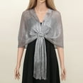 thumbnail image 1 of Xiao Hua Chales para vestidos, bufanda para mujer, chal formal para fiesta de noche con hebilla para boda, chal gris, 1 of 4