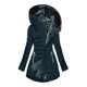 thumbnail image 2 of Chaquetas y abrigos casuales con capucha de manga larga para mujer Chaqueta acolchada de moda con capucha de manga larga de color sólido para mujer Parte superior de poliéster para mujer, 2 of 4