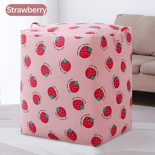 Bolsa de almacenamiento grande (1 unidad), bolsa organizadora para el hogar, material resistente, contenedor de tela con cremallera para mudanzas y clasificación de ropa (rosa).