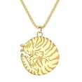 thumbnail image 2 of Striped Cat Charm Pendant Stainless Steel Necklace Curled Cat Feline Animal Pet Lover Gift, 2 of 4