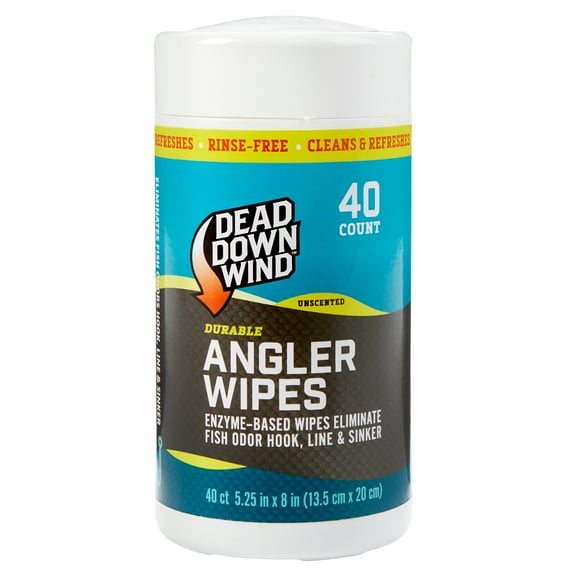 Dead Down Wind Fishing Unscented Rinse-Free Angler Wipes - 40 Count (5.25 in x 8 in)