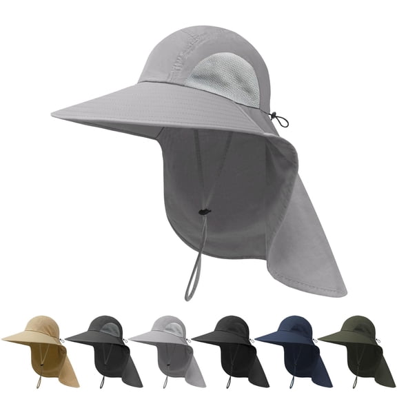 Minzimin Sun Fishing Hats with Neck Flap for Men Women UV Sun Protection Bucket Hat 1Pack