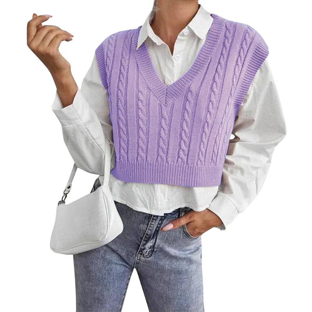 purple sweater vest womens