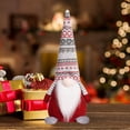 thumbnail image 1 of Naittoop Christmas Decoration Sitting Plush Faceless Doll With Decorative Patterned Knitted Hat Rudolph Doll Window Display 1pcs, 1 of 6