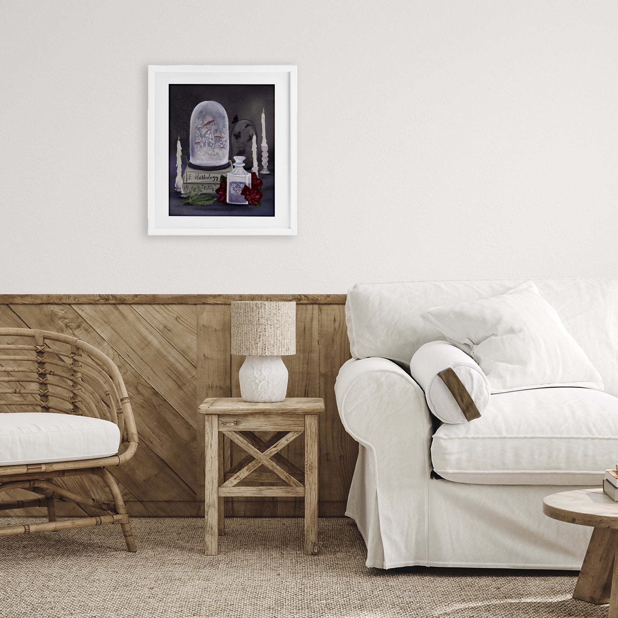 Stupell Industries Spooky Apothecary Vibes White Framed Print Under Glass, design by Adreane Fippinger
