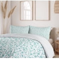 thumbnail image 6 of Ambesonne Spring Duvet Cover Set, Pattern with Flower Stem, 2-Calking, Pale Blue Teal White, 6 of 7