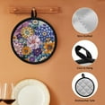 thumbnail image 6 of ZIATUBLES 2 Pieces Pot Holders Oven Mitts 2-in-1 Heat Resistant Hot Mats with Breathable Cotton-like Liner Non-Slip Quilted Liner Trivets Kitchen 8 Inch Round Decor, Boho Mandala Flower, 6 of 7
