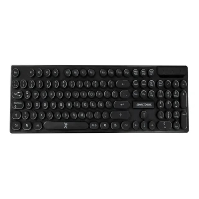Teclado Inalámbrico Perfect Choice Teclas Redondas PC-201090 Español