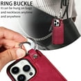 thumbnail image 4 of Dteck Case for iPhone 15 Pro Max,Magnetic Clasp Luxury PU Leather Card Slots Stand Durable Shockproof Case Back Wallet Flip Cover with Ring Buckle Cover,Red, 4 of 10