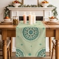 thumbnail image 2 of Table Runner 72 Inches Long for Kitchen Dining, Green Floral Dresser Scarf Farmhouse, Dining Table Decorations for Wedding/Parties, round Floral Ethnic Abstract Patterned 16 x 72 In, 2 of 8