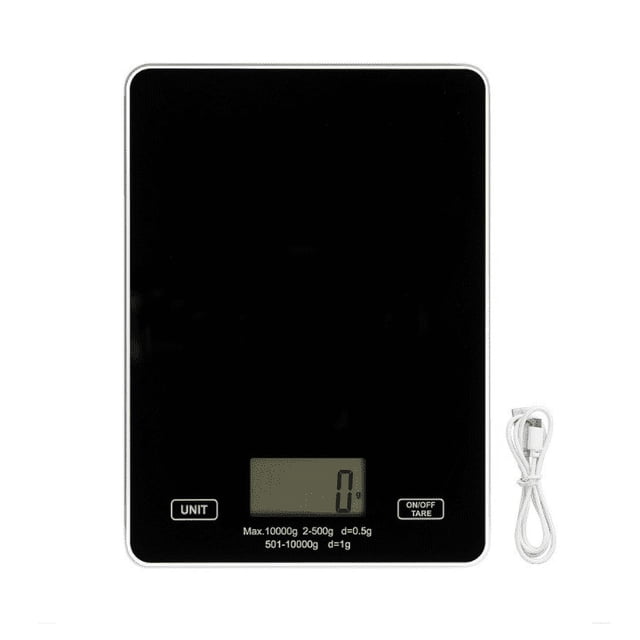 Yeacher Digital Kitchen Scale Food Scale USB Rechargeable Weight Grams Ounces Tempered Glass Scale for Baking Cooking