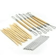 thumbnail image 2 of Pottery Clay Sculpting Tools, 22Pcs Wooden Handle Pottery Carving Tools & Metal Scraper & Plastic Clay Shaping Tools, 2 of 8