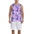 thumbnail image 4 of Easygdp Violet Men's Mesh Basketball Jersey Quick Drying Sleeveless Shirts Fitted Muscle Tank Tops Sport Round Neck T-Shirt - 4X-Large, 4 of 9