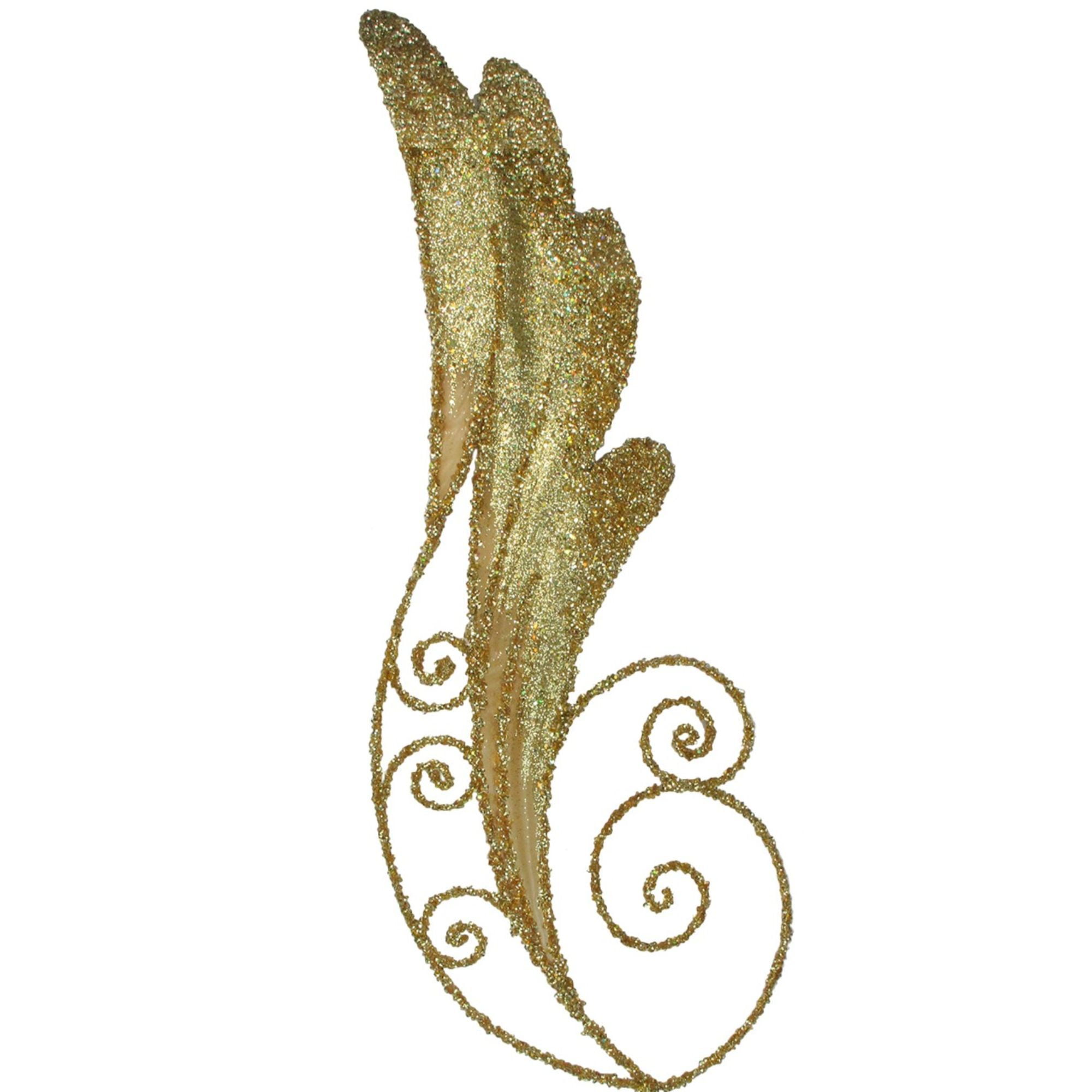 24" Gold Iridescent Glittered Angel Wing Craft Pick