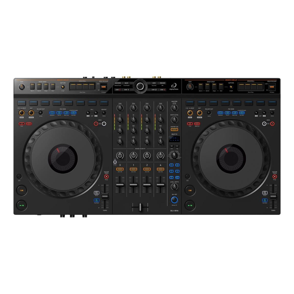 AlphaTheta DDJ-GRV6 4-Channel DJ Controller with Road Case Package