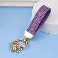 thumbnail image 6 of Tnobhg Faux Leather Keychain High Strength Stainless No Deformation Electroplated Anti-lost Braided Buckle Anti-break Car Key Ring Bag Pendant, 6 of 7