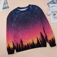 thumbnail image 6 of Galaxy Star Outer Space Women's Floral Printed Sweatshirt Long Sleeve Crewneck Casual Loose Vintage Graphic Pullover Tops, 6 of 7