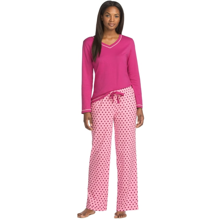 Hanes women's discount cotton pajamas set