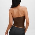 thumbnail image 5 of Womens Crew Neck Halter Tank Top Padded Ribbed Cropped Tank Trendy Backless Slim Fitted Basic Workout Cami Tops, 5 of 6