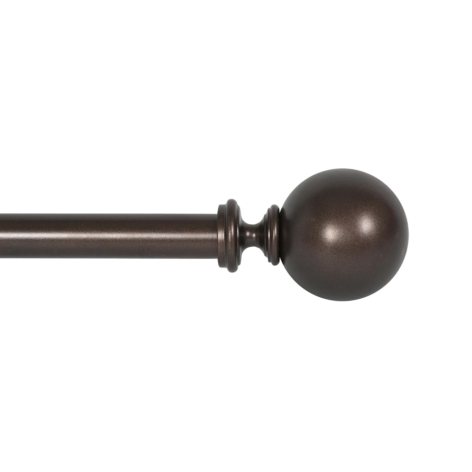 Deco Window Adjustable Curtain Rod for Windows 18 to 44 Inch (Pack of 1) Extendable Curtain Rod with Ball with Acrylic Bush Finial (Brown)