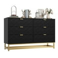 thumbnail image 5 of Luku 53.5" Dresser, 6 Drawer Chest with Gold Handles and Legs, Modern Wide Storage Organizer for Bedroom, Hallway, Living Room, 5 of 5