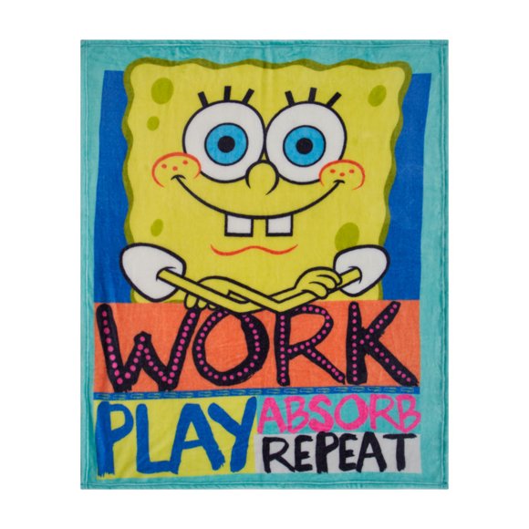 Cobertor Frazada Bob Esponja Amarillo 127 cm x 152 cm
