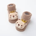 thumbnail image 2 of Tao Tao Baby Socks Newborn Slippers Cute Bear Socks Cotton Socks Soft Winter Newborn Slippers Middle Tube Floor Socks Khaki 3 Months, 2 of 3