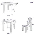 thumbnail image 6 of 3 Piece Dining Table Set, Wood Drop Leaf Dining Table Set with 2 X-Back Chairs for Small Places, Home Kitchen Furniture Dinette Set for 2 Person, Espresso, 6 of 7