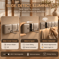 Wall Mounted Fold-Down Coat Rack With Motion Sensor Light, 6 Hooks ...