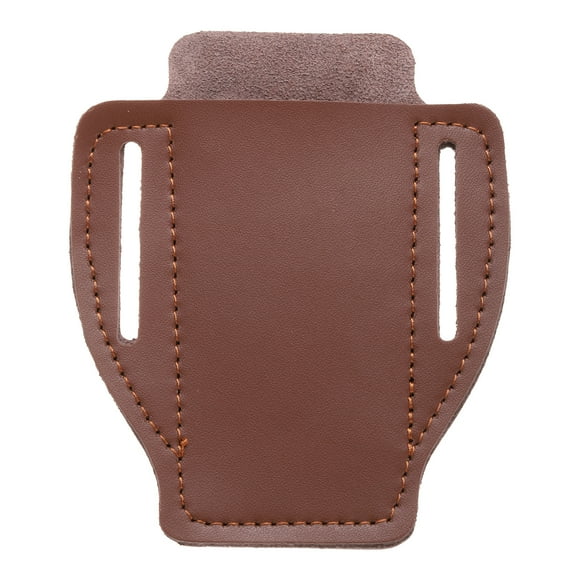 Uxcell Leather Pocket Knife Sheath 4.7" x 3.8" Open Top for EDC Folding Knife, Dark Brown