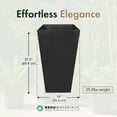 thumbnail image 5 of Tierra Verde 2 Pack Indoor Outdoor 28” Self Watering Planter, Sonata, Black, 5 of 8