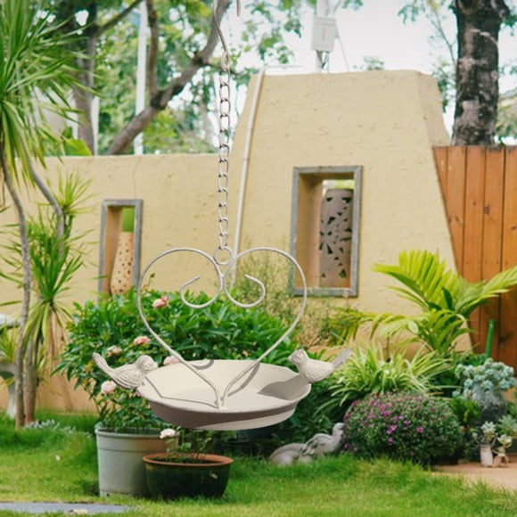 Baño de pájaros colgantes Bandeja de alimentación de aves Estación de alimentación jardín Decorativo Tazón de agua de la casa de pájaros para el