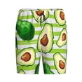 thumbnail image 4 of Naloa Avocado Green Striped Men's Short Pajama Pants, Lounge Comfort Shorts with Elasticized Waistband and Side Pockets - Small, 4 of 9