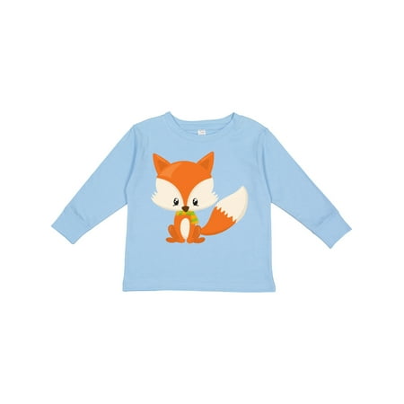 

Inktastic Cute Fox Little Fox Baby Fox Fox with Scarf Gift Toddler Boy or Toddler Girl Long Sleeve T-Shirt