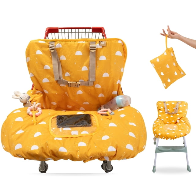 Funda para carrito de compras para bebé niña y niño | Funda para silla alta resistente al agua con bolsillo y funda para teléfono | Funda para carrito de bebé de género neutro | Funda acolchada para c